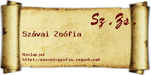 Szávai Zsófia névjegykártya